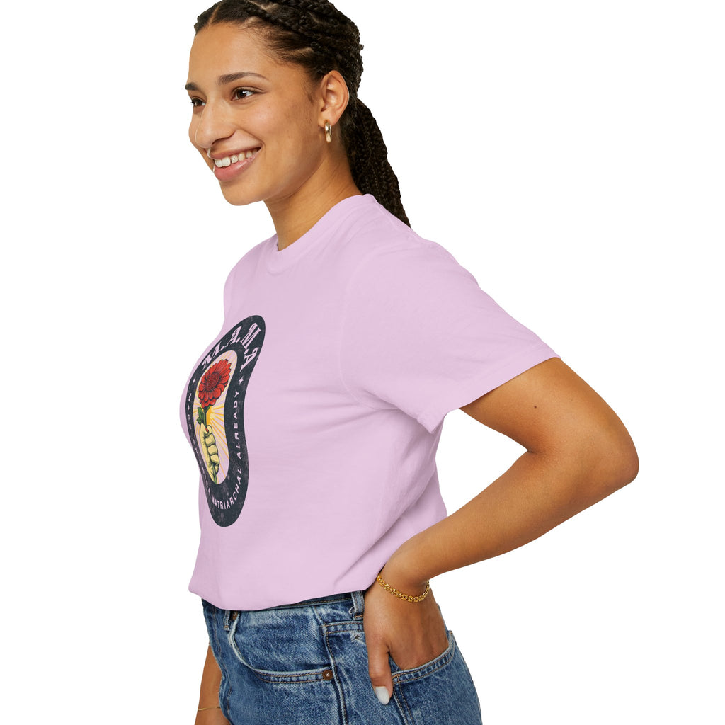 Mama Make America Matriarchal Already Flower T-Shirt — Vintage Rose Hand Graphic Tee