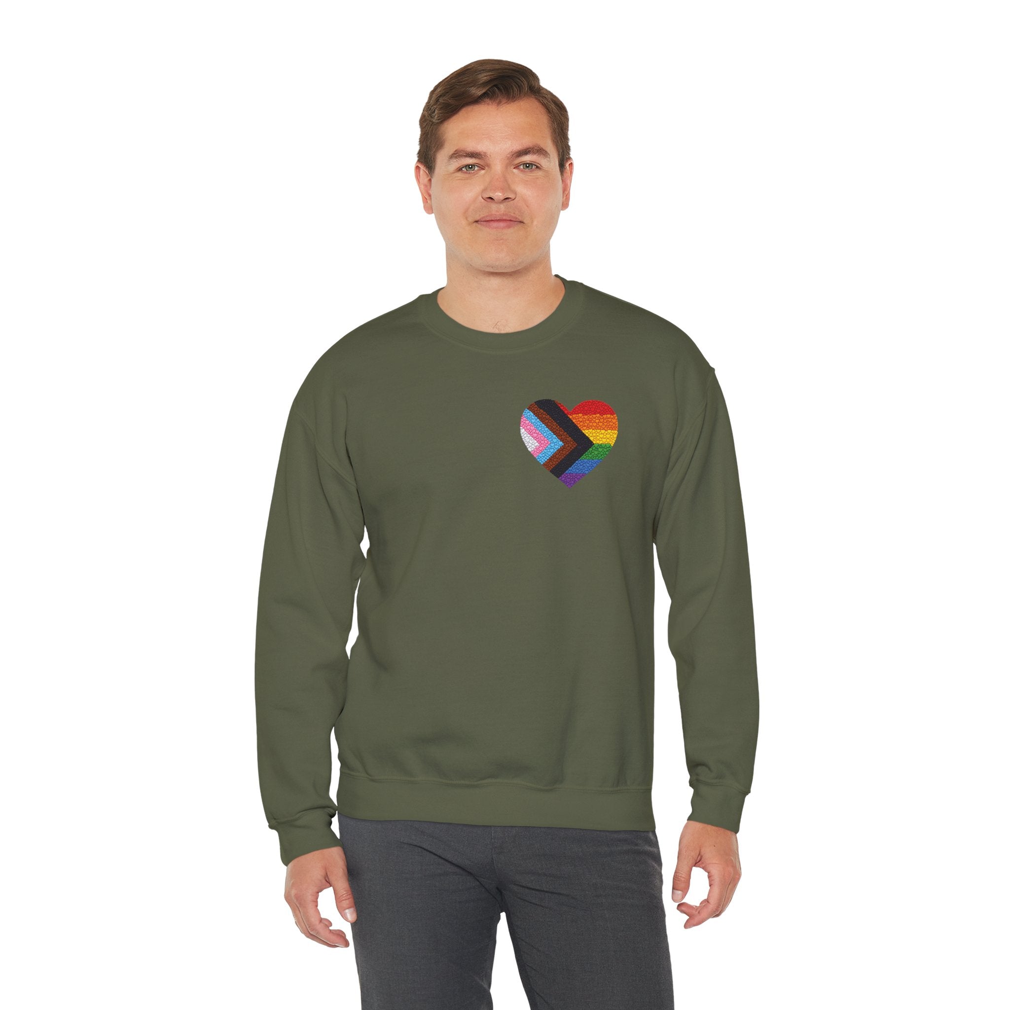 Rainbow Heart Pride Sweatshirt | Heart Graphic Crewneck