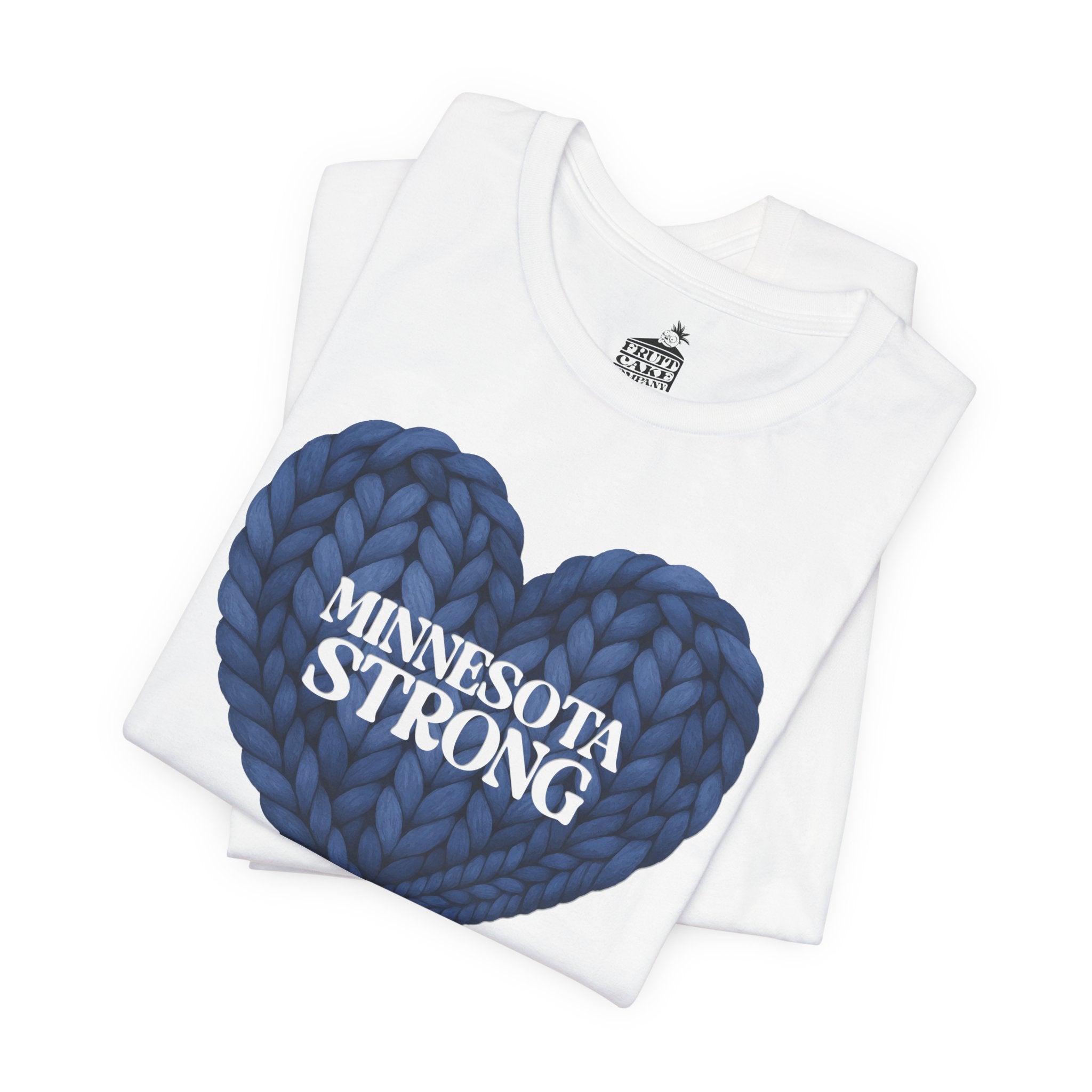 Minnesota Strong Knit Blue Heart T-Shirt | Heart Graphic Tee