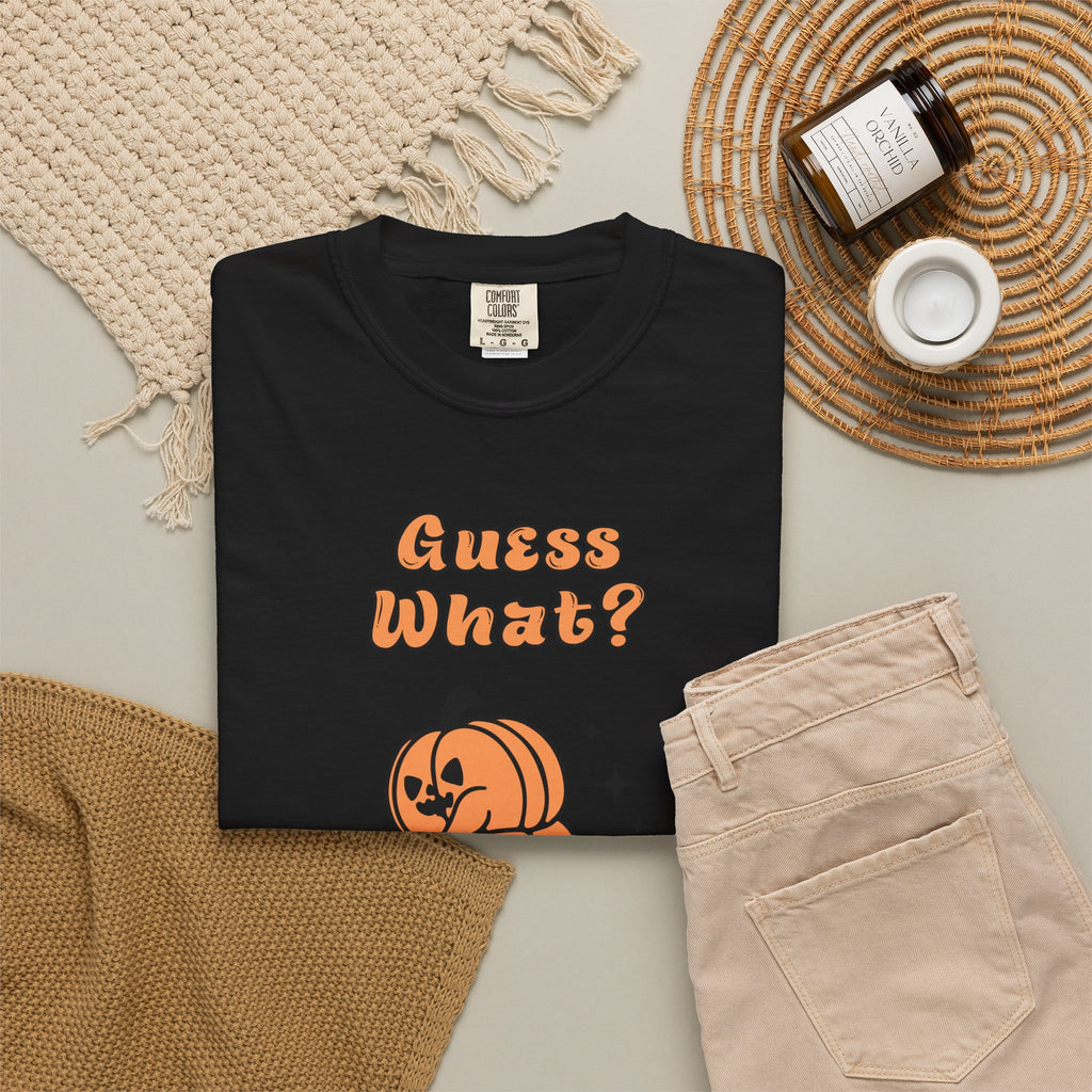 Halloween Pumpkin Shirt - "Guesss What? Pumpkin Butt" Cute Retro Graphic Tee