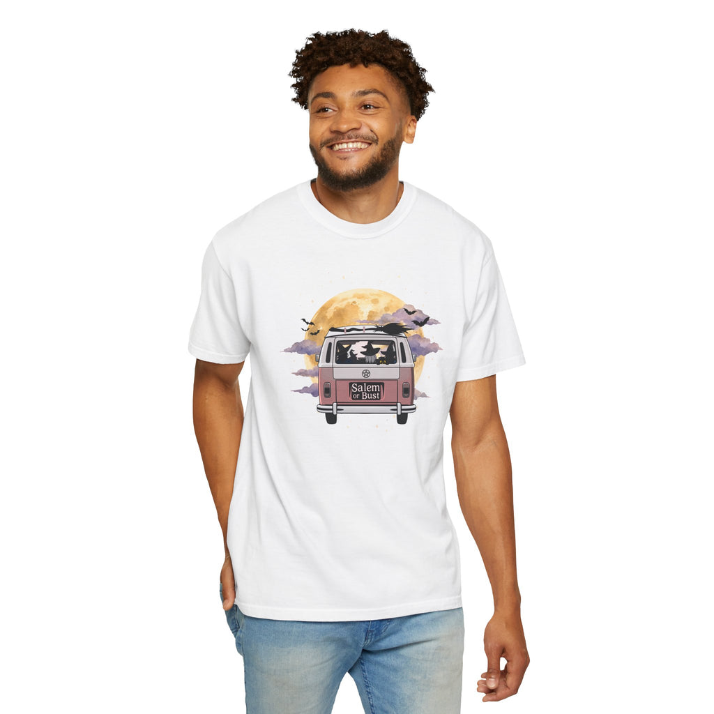Witchy Halloween Vibes Tshirt | Hippie Bus Driving to the Full Moon Top