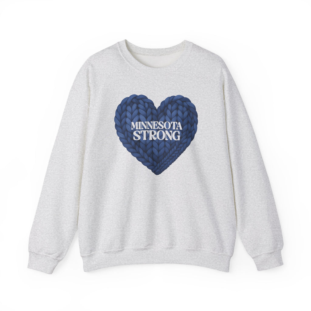 I stand with Minnesota Sweatshirt | Blue Knit Heart Design