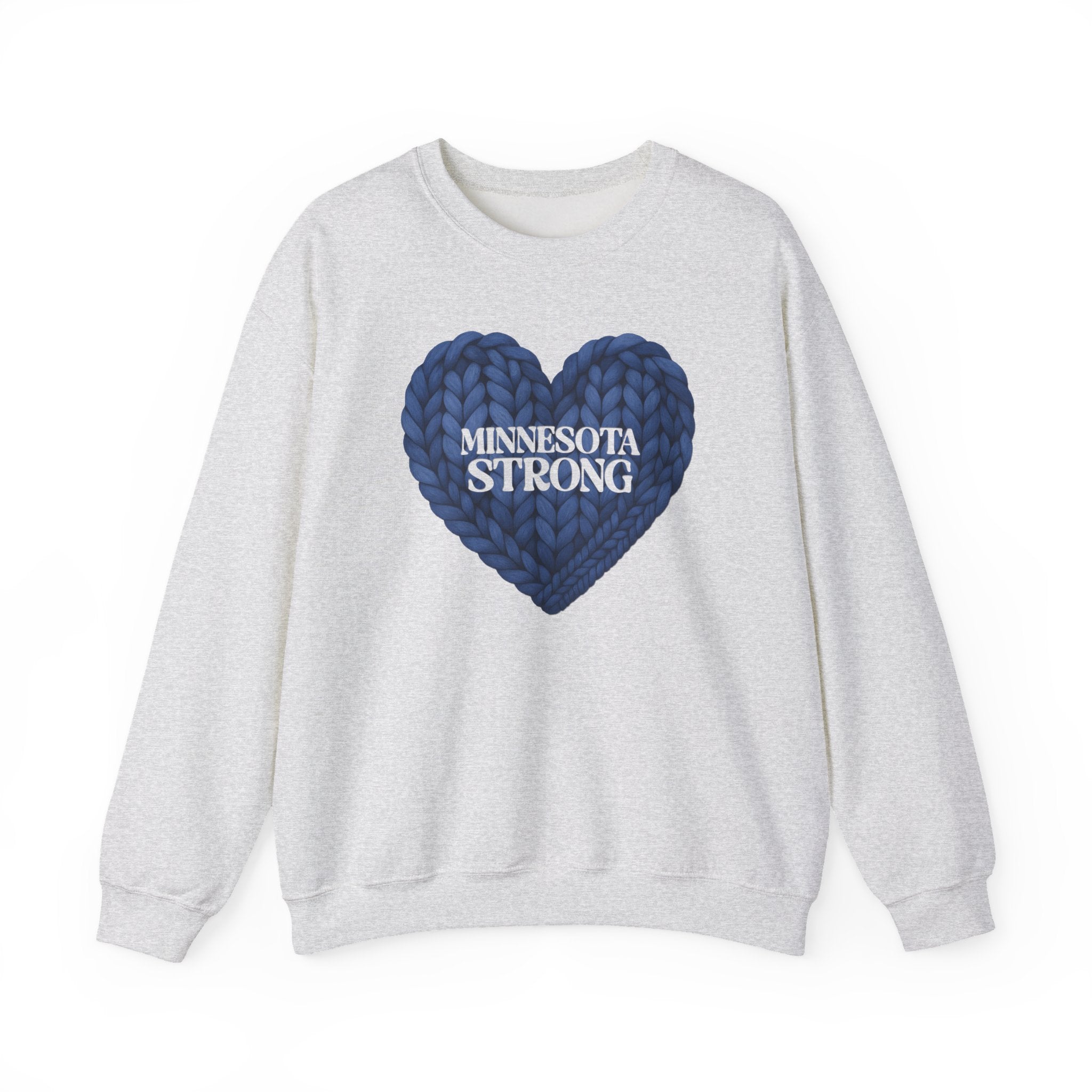 I stand with Minnesota Sweatshirt | Blue Knit Heart Design