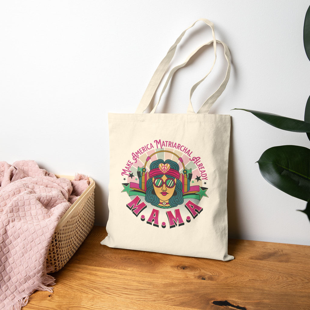 Retro 'Make America Matriarchal Already' Grocery Tote Bag