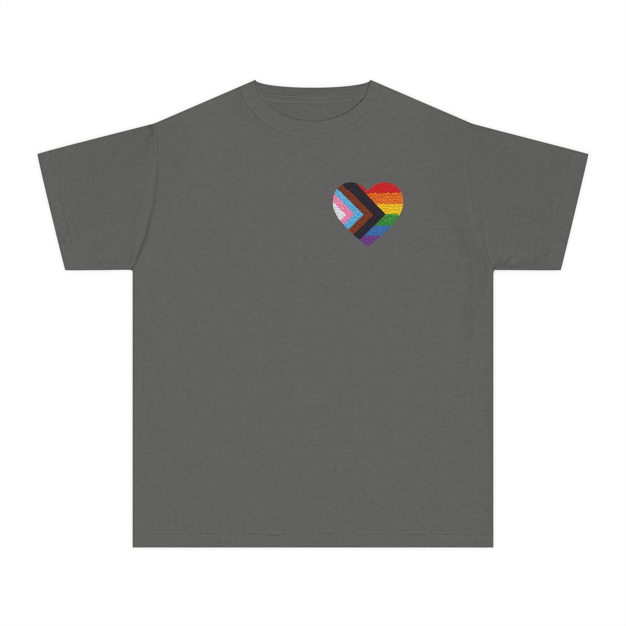 Love Heart Youth Tee | Pride Colors Heart Graphic