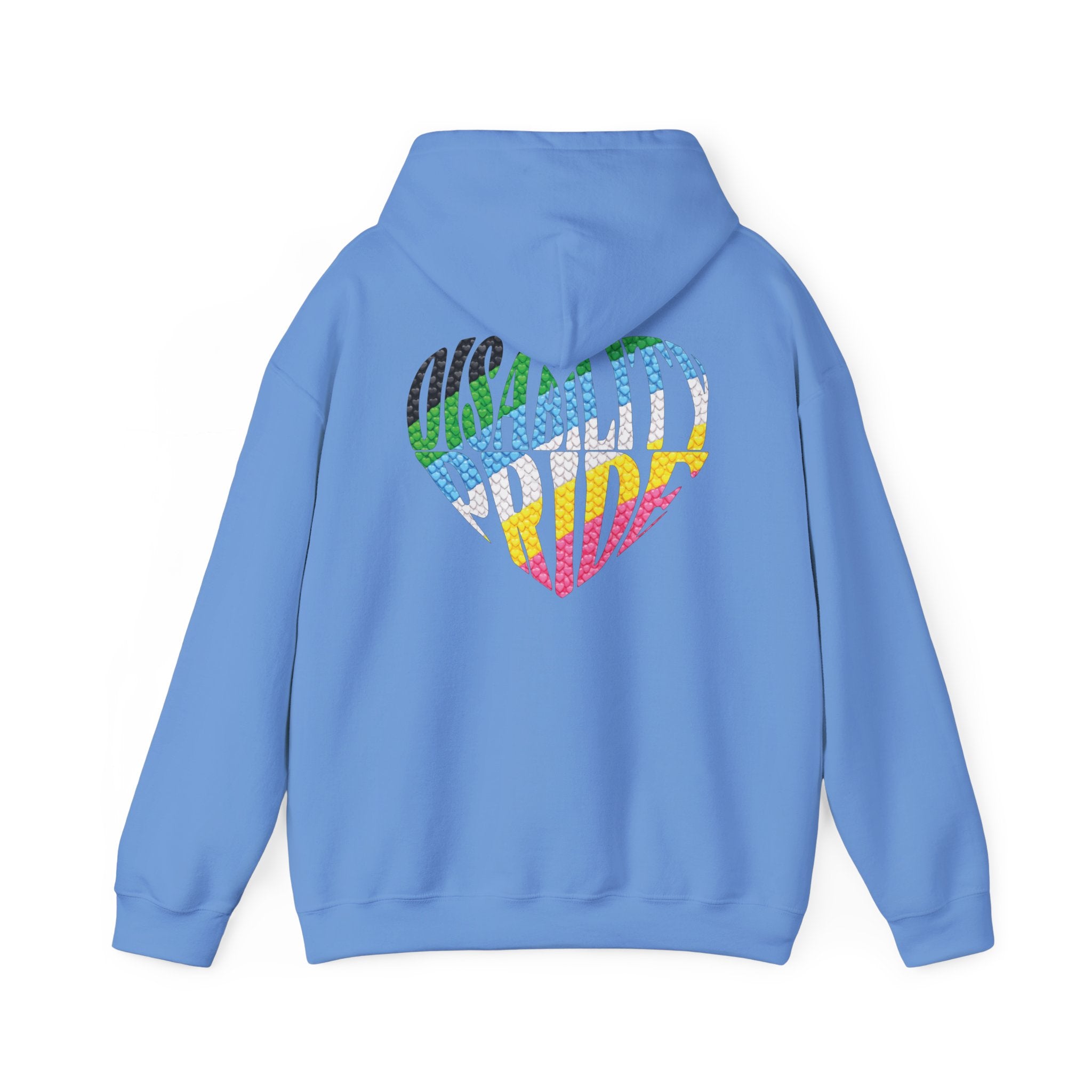 Disability Pride Heart Hoodie | Rainbow Striped Heart Pullover