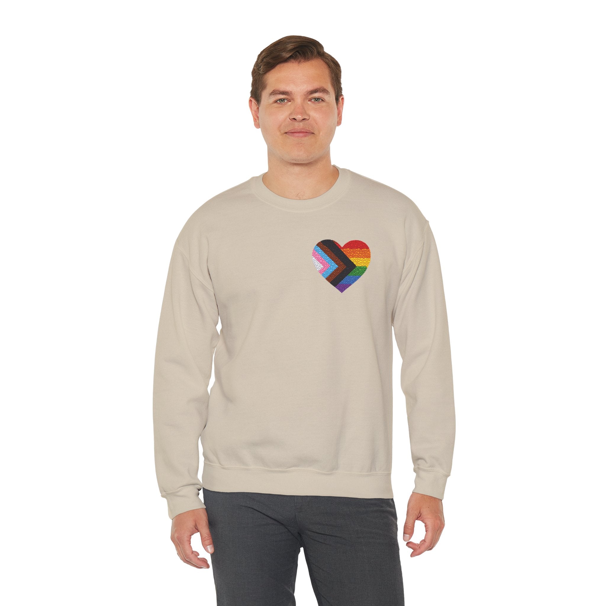 Rainbow Heart Pride Sweatshirt | Heart Graphic Crewneck