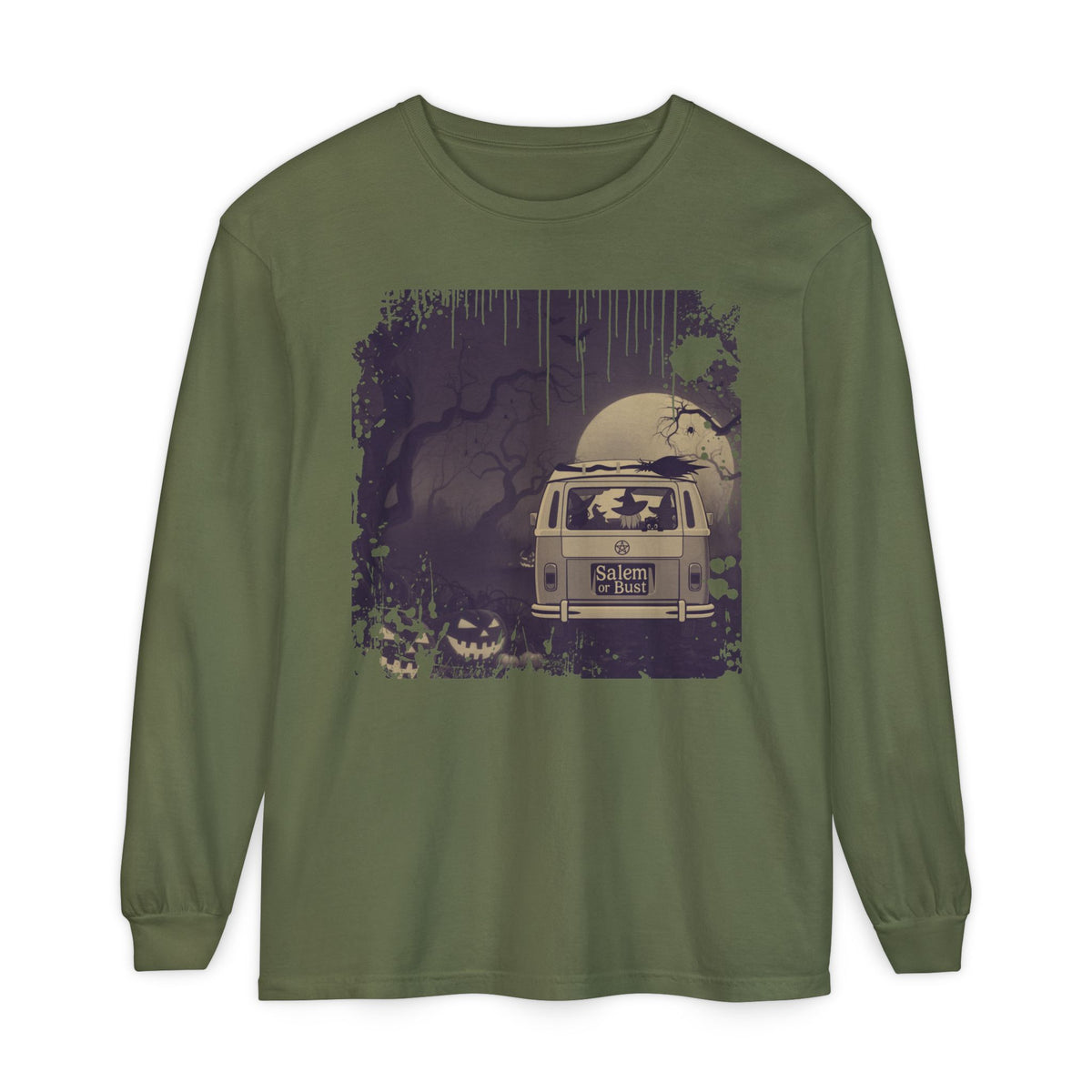 Vintage Salem or Bust Halloween Long Sleeve Tshirt | Spooky original design Long Sleeve