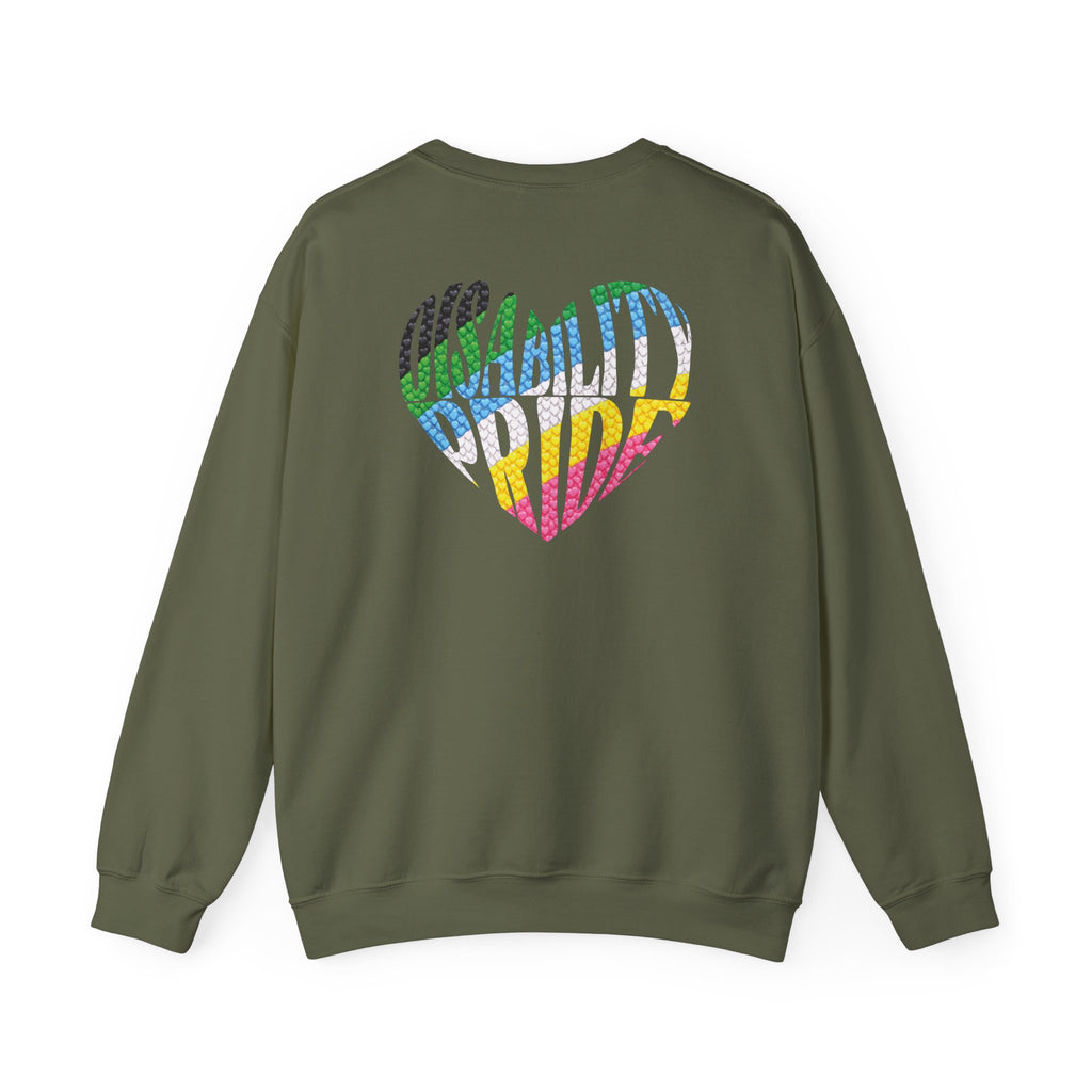 Disability Pride Sweatshirt | Heart Graphic Crewneck