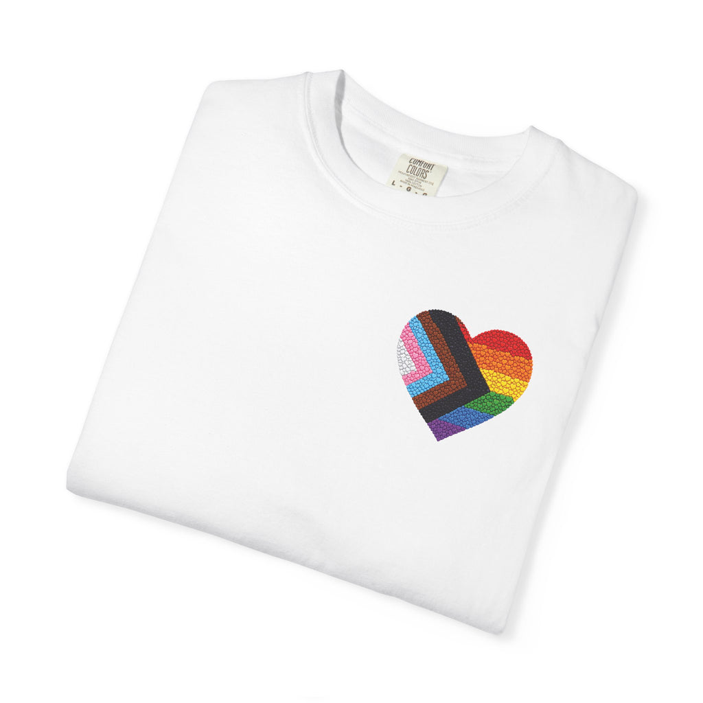 Pride Heart T-Shirt | Rainbow Striped Love Heart Tee