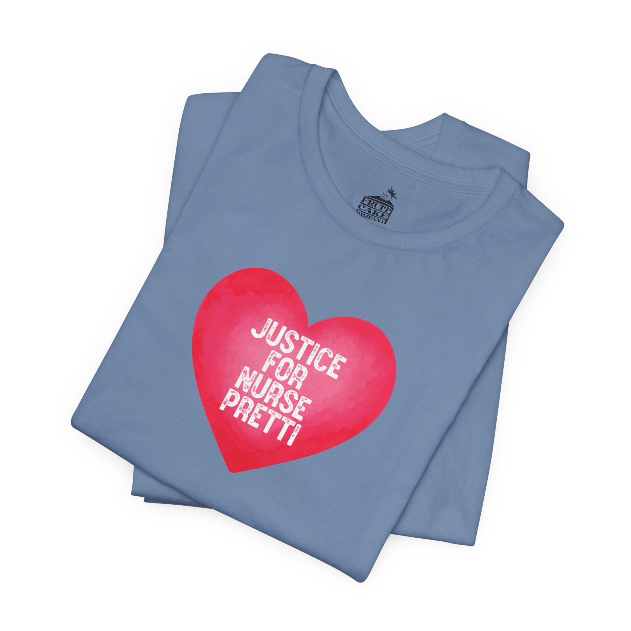 Justice For Nurse Pretti T-Shirt | Heart Graphic, Nurse Advocacy Tee