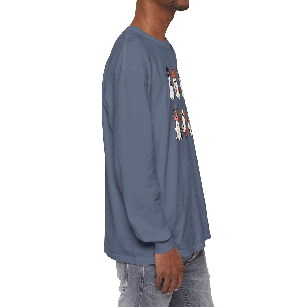 Halloween Ghost Cats Long Sleeve Tshirt | Fun Holiday original design Long Sleeve