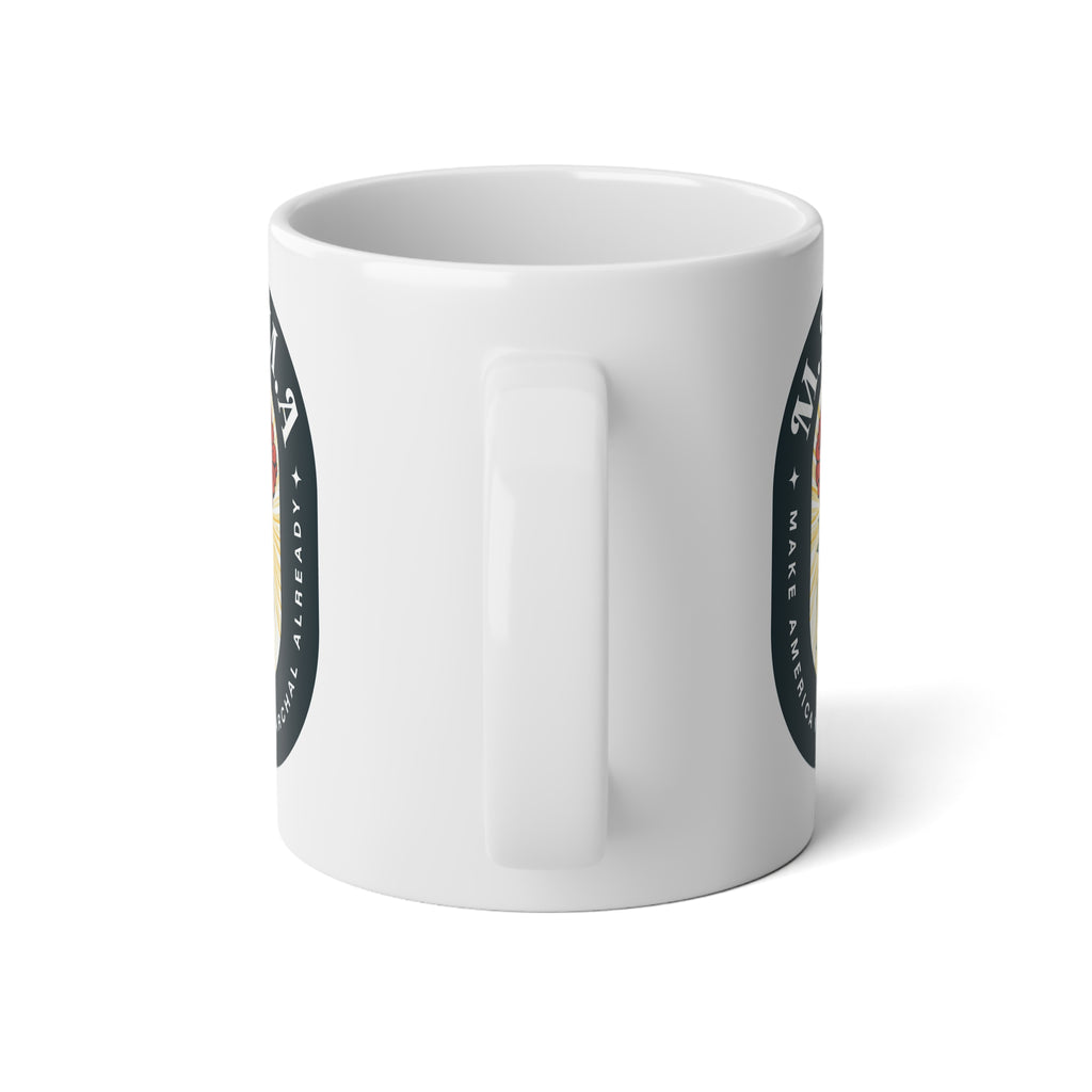 20oz Jumbo Mug — Retro Milk & Cookies Vintage Badge Coffee Cup