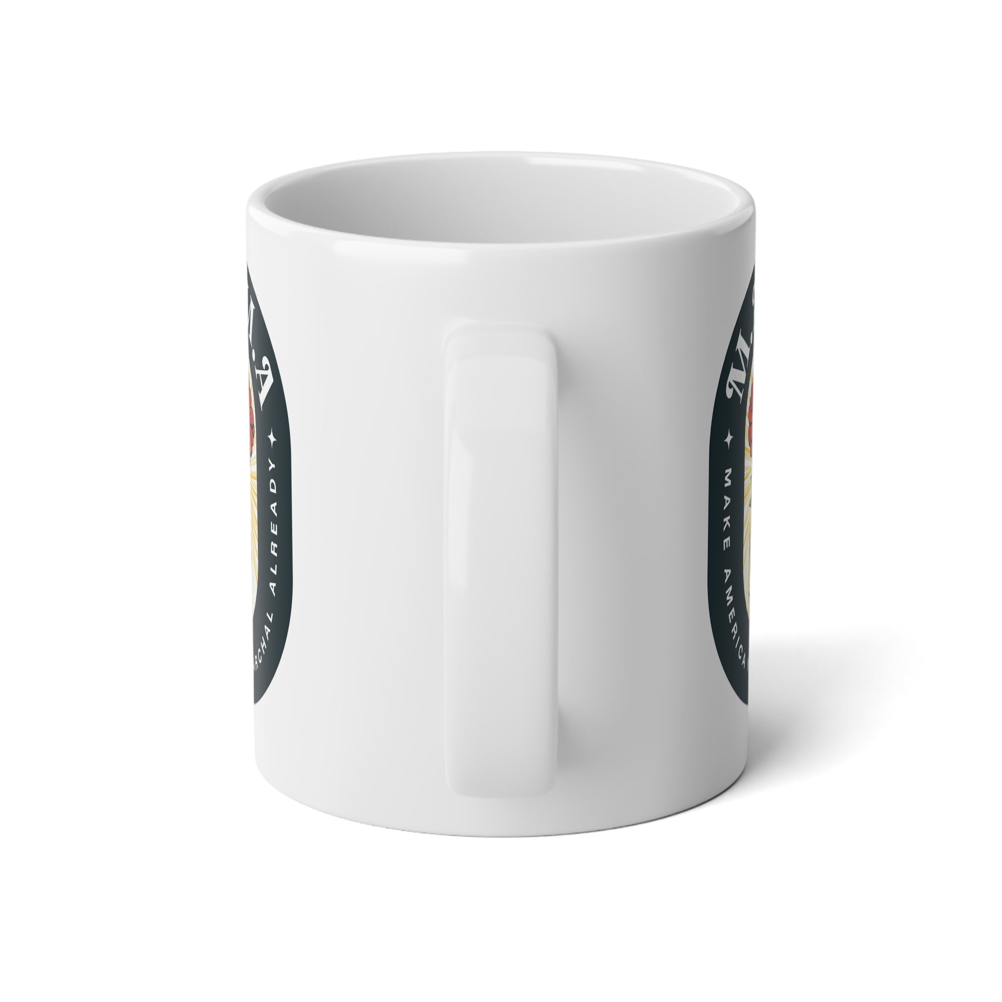 20oz Jumbo Mug — Retro Milk & Cookies Vintage Badge Coffee Cup