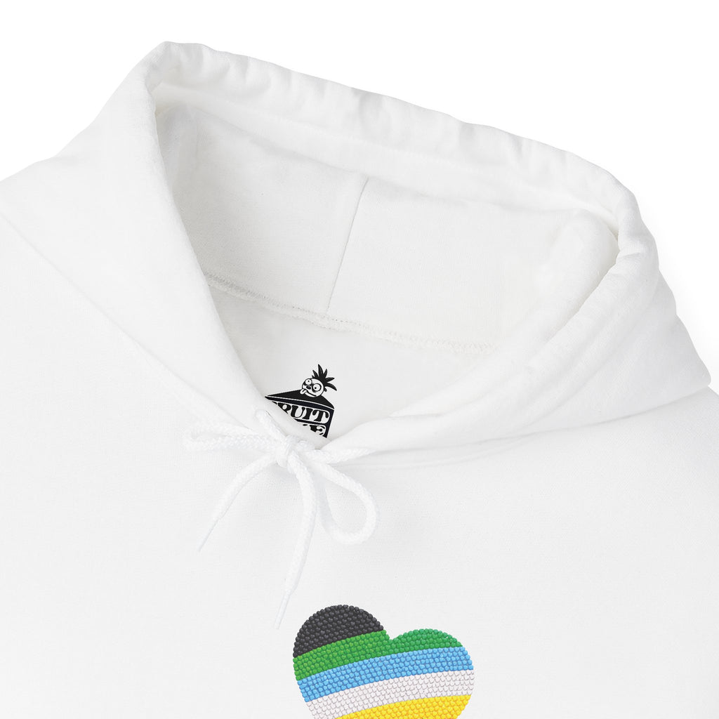 Disability Pride Heart Hoodie | Rainbow Striped Heart Pullover