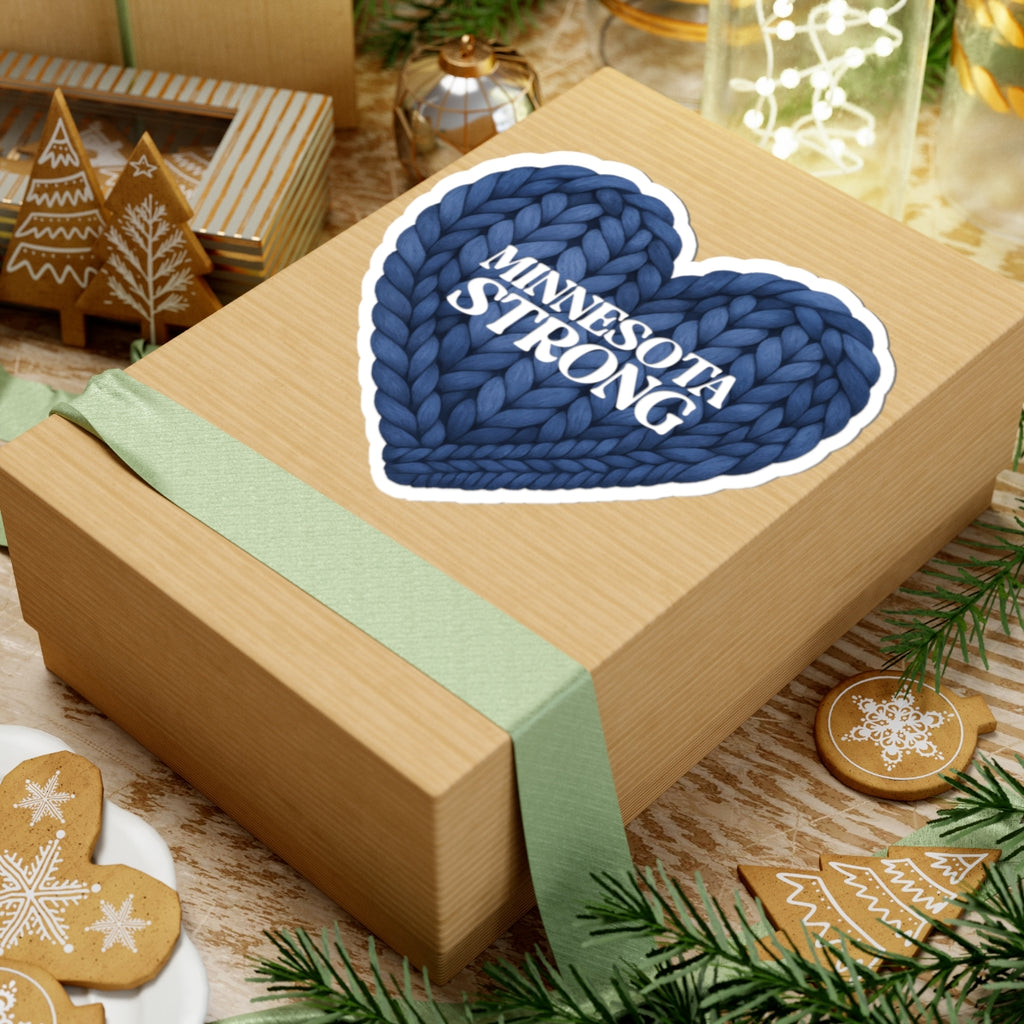 Minnesota Strong Sticker | Heart Knit Design, Kiss-Cut