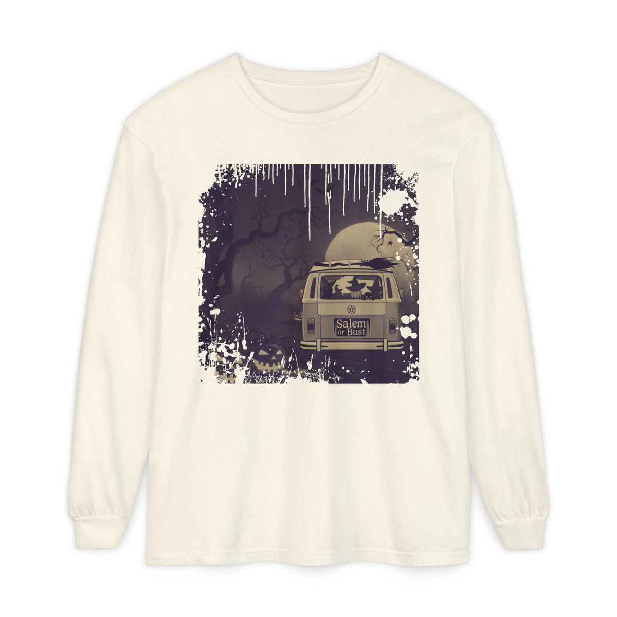Vintage Salem or Bust Halloween Long Sleeve Tshirt | Spooky original design Long Sleeve