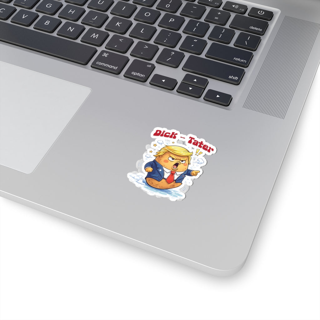 Cartoon Dick Tater Politician Kiss-Cut Sticker | Satirical Character Sticker