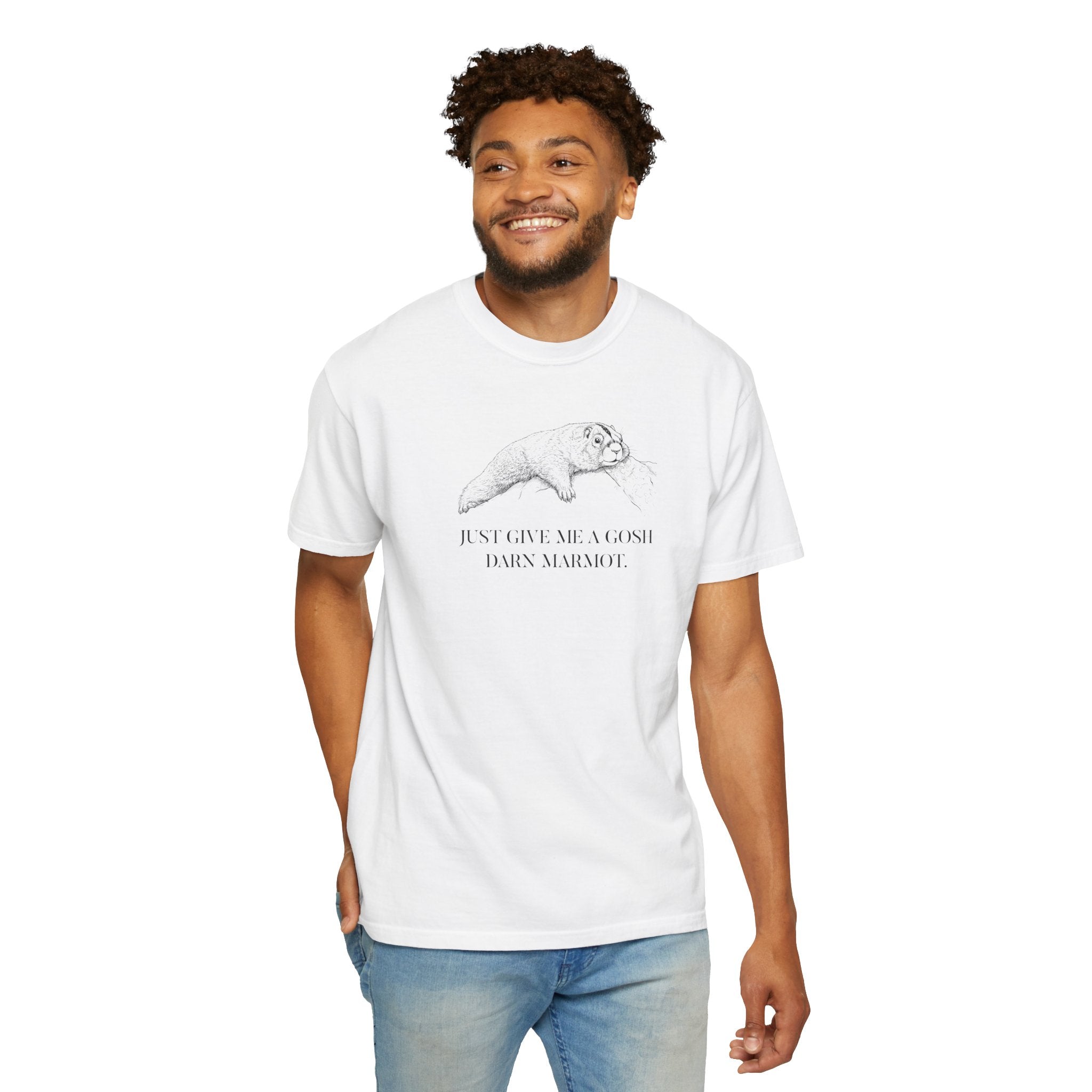 "Give Me A Darn Marmot" Tshirt | Animal Lover Humor Tee