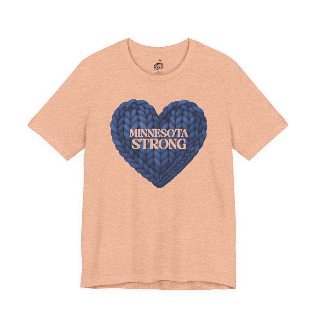Minnesota Strong Knit Blue Heart T-Shirt | Heart Graphic Tee