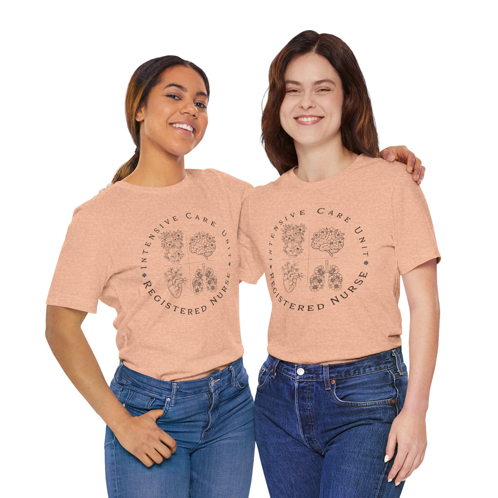Intensive Care Unit Registered Nurse Tee | Floral Anatomy Illustration