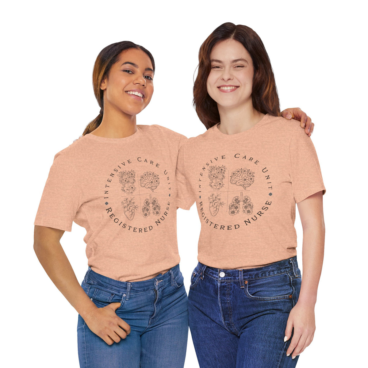 Intensive Care Unit Registered Nurse Tee | Floral Anatomy Illustration