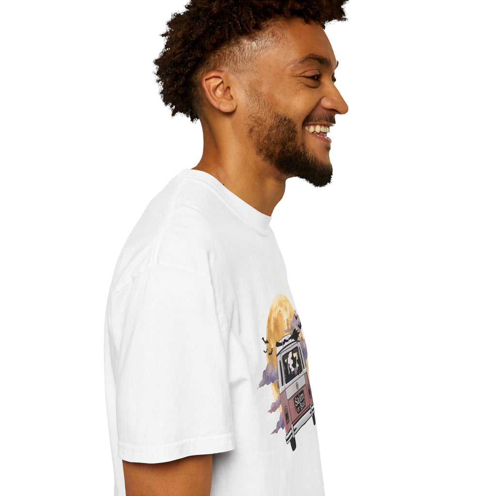 Witchy Halloween Vibes Tshirt | Hippie Bus Driving to the Full Moon Top