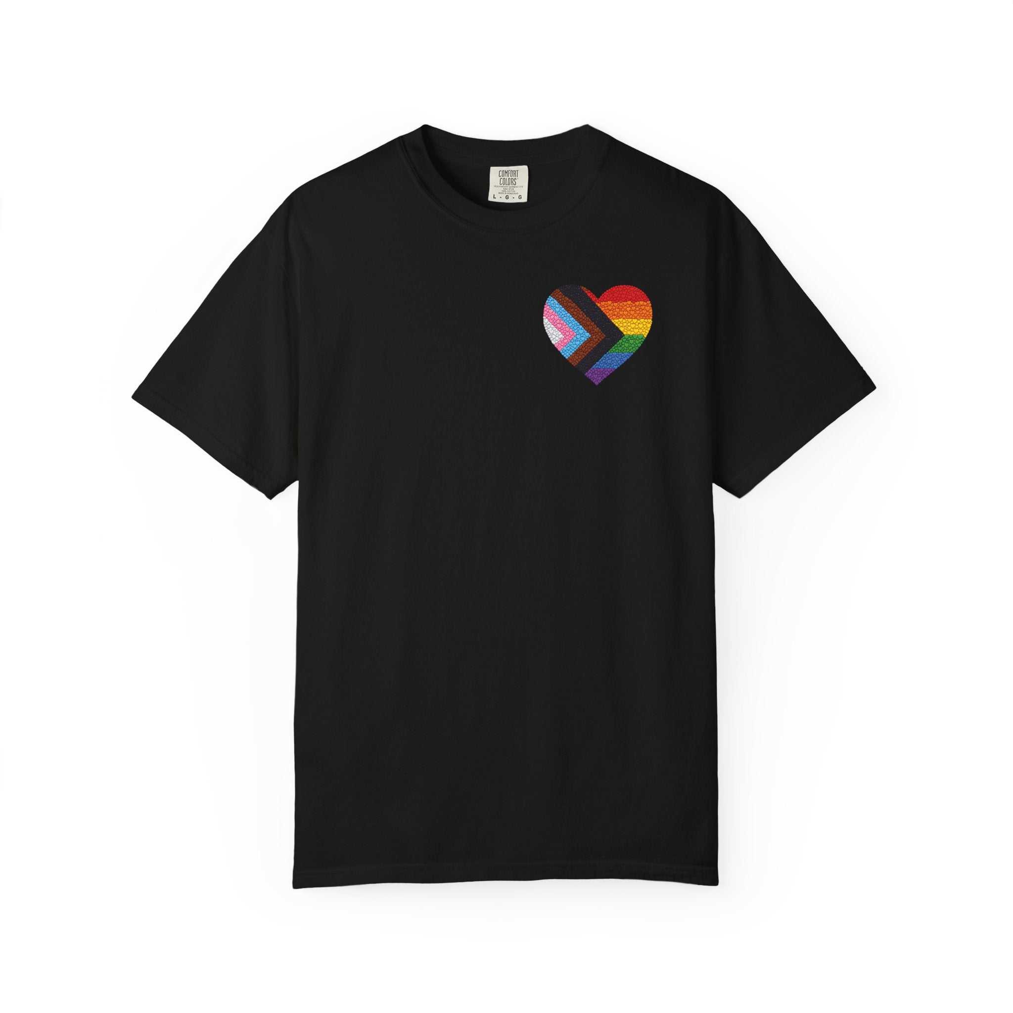 Pride Heart T-Shirt | Rainbow Striped Love Heart Tee