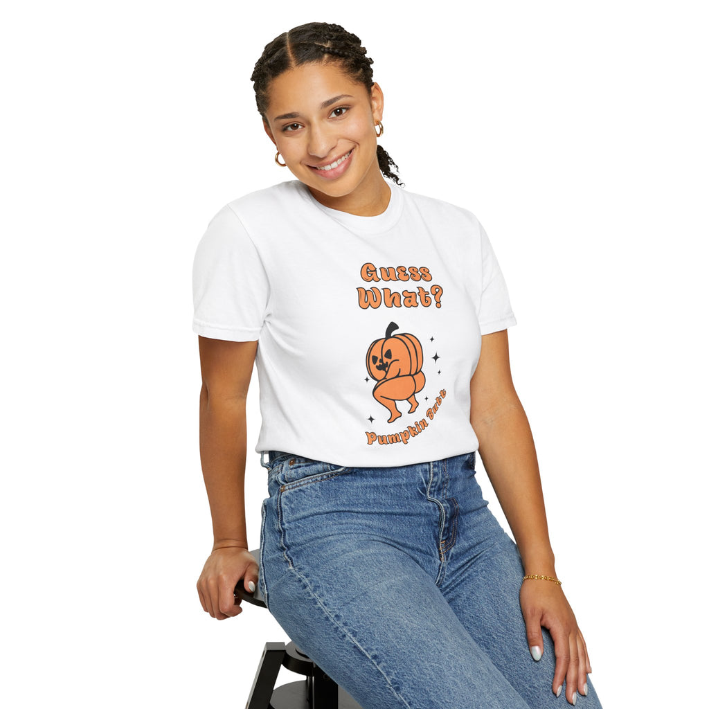 Halloween Pumpkin Shirt - "Guesss What? Pumpkin Butt" Cute Retro Graphic Tee