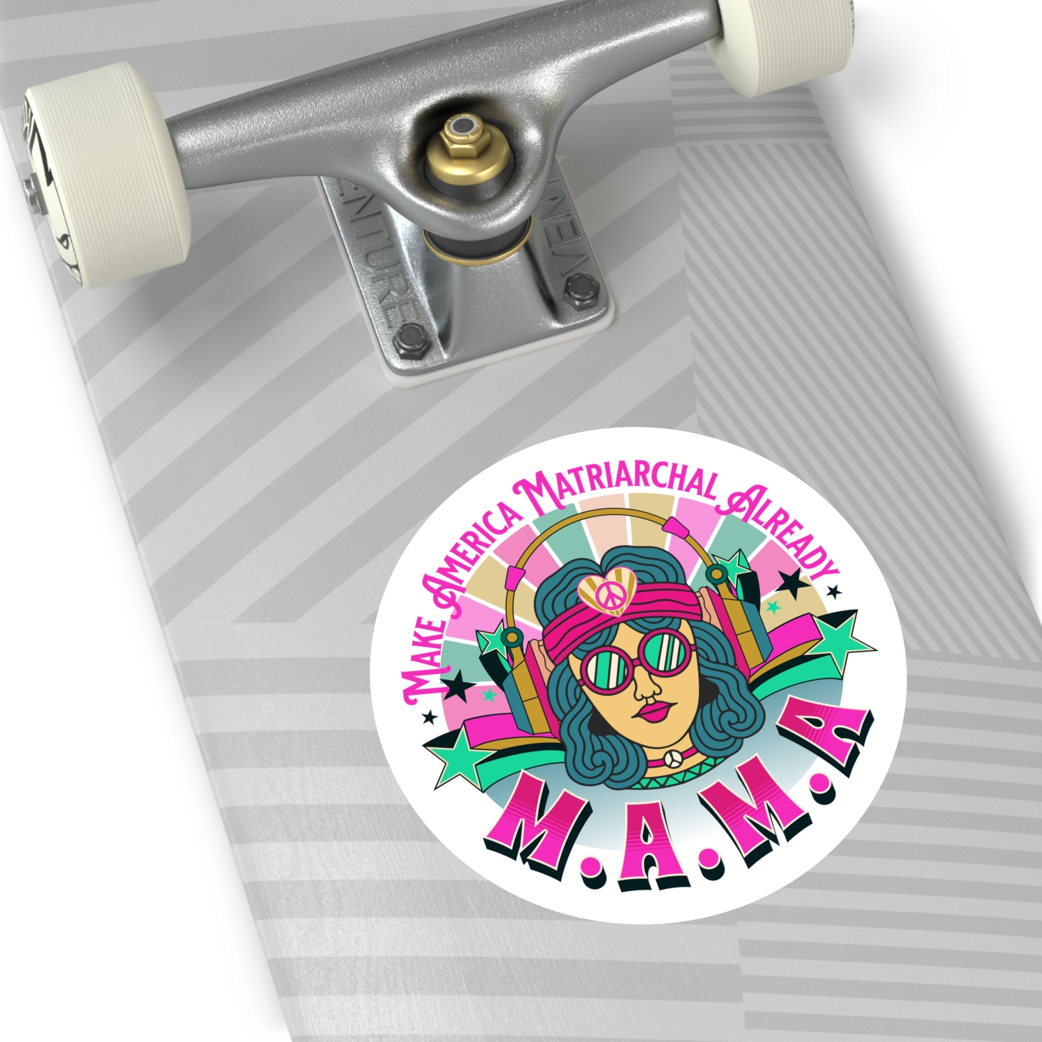 M.A.M.A. Round Sticker "Make America Matriarchal Already" Retro Sticker (Indoor/Outdoor)