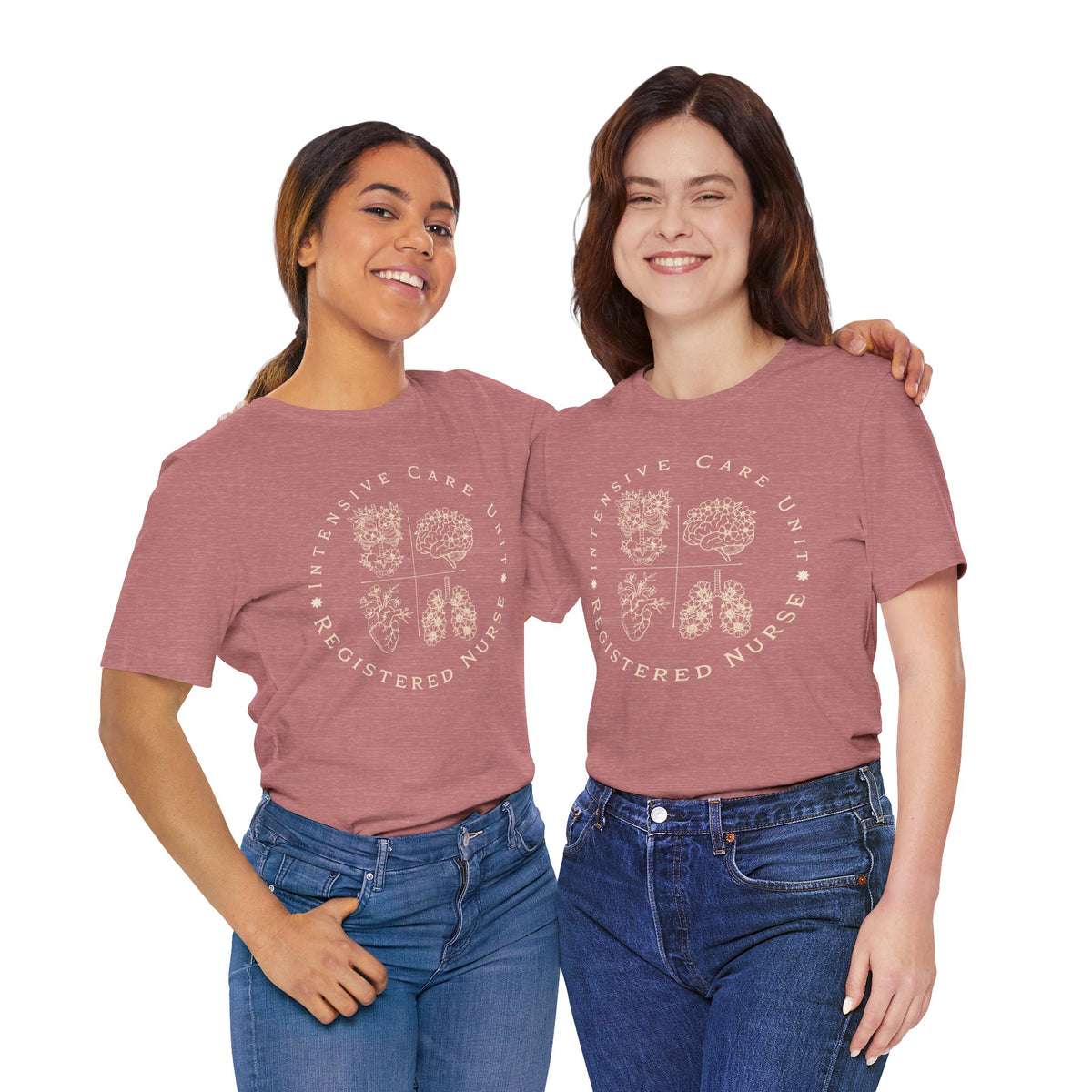 Intensive Care Unit Registered Nurse Tee | Floral Anatomy Illustration