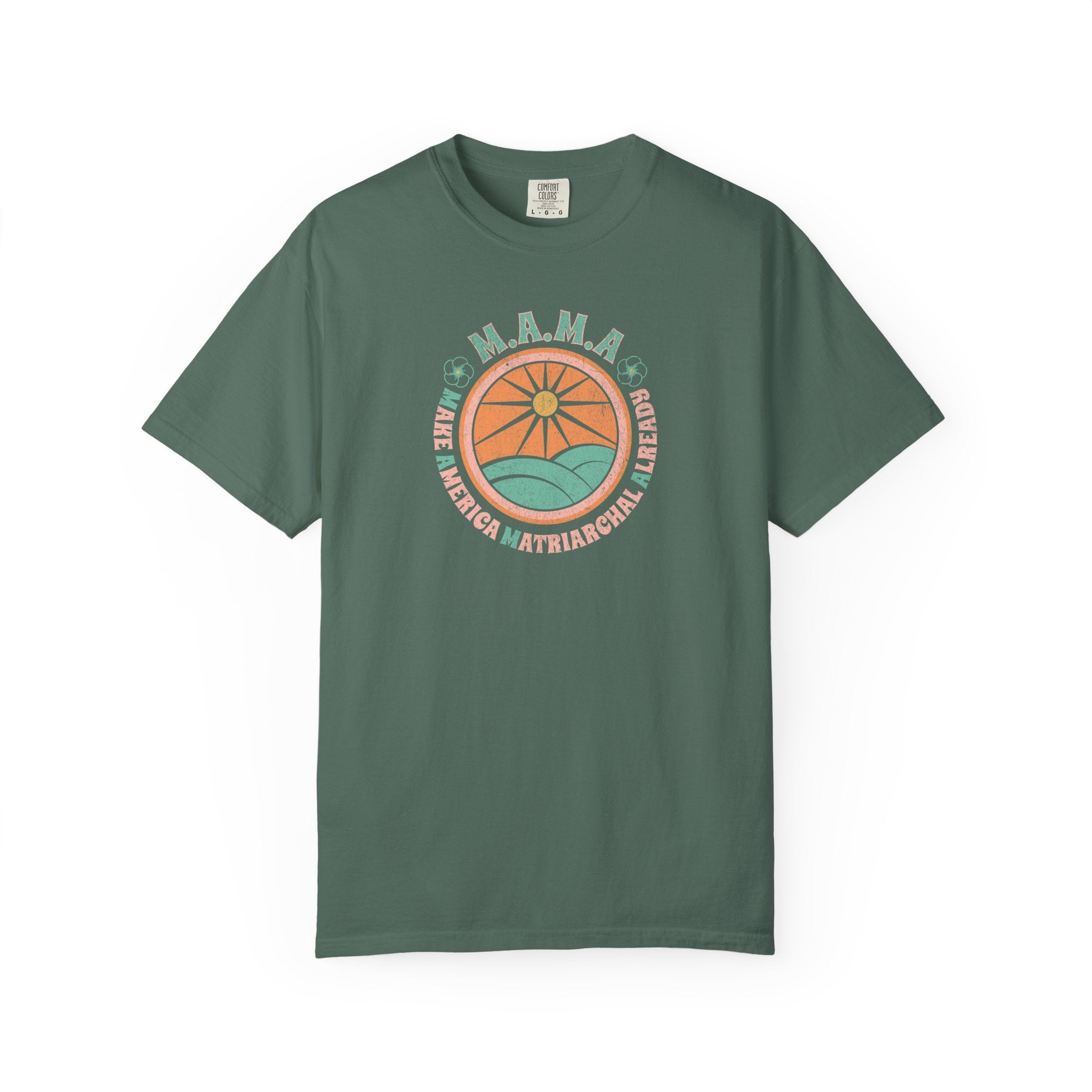 M.A.M.A 'Make America Matriarchal Already' T-Shirt — Retro Sun & Waves Feminist Tee