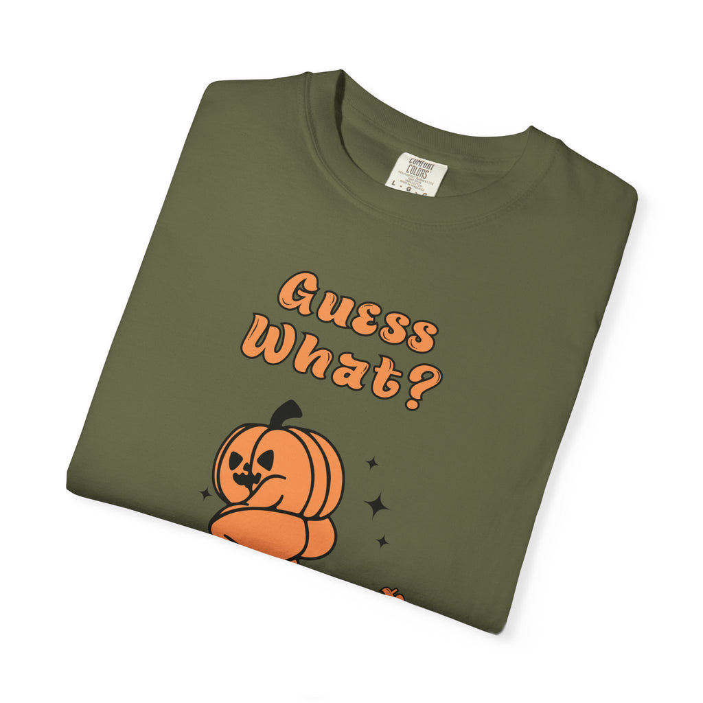 Halloween Pumpkin Shirt - "Guesss What? Pumpkin Butt" Cute Retro Graphic Tee