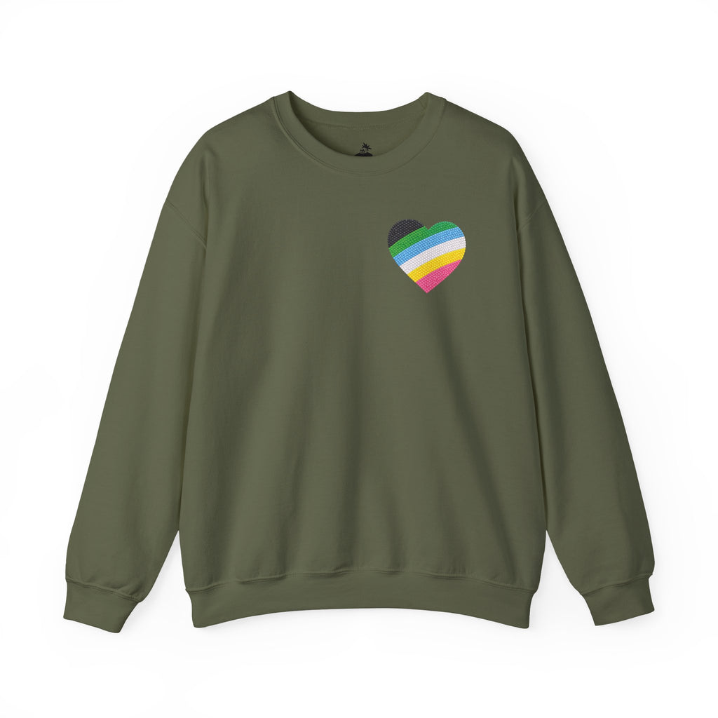 Disability Pride Sweatshirt | Heart Graphic Crewneck