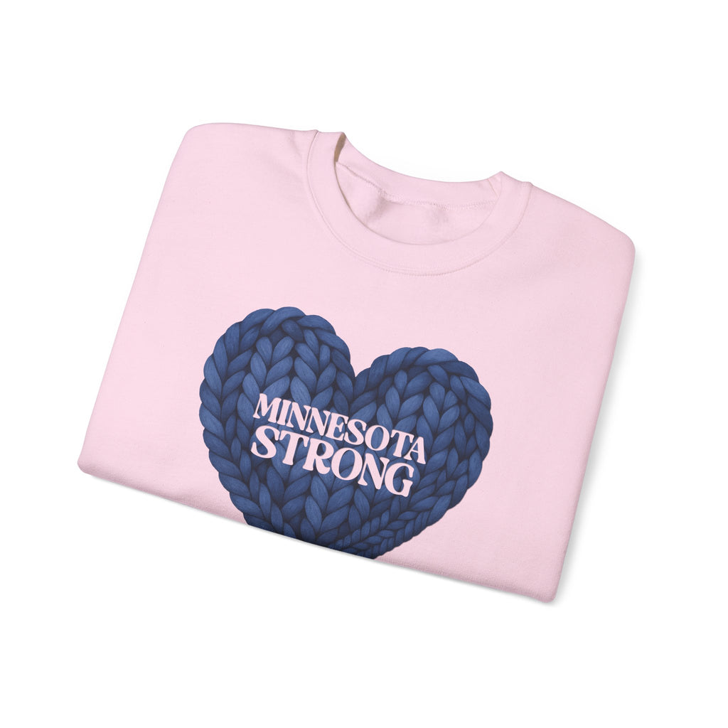 I stand with Minnesota Sweatshirt | Blue Knit Heart Design