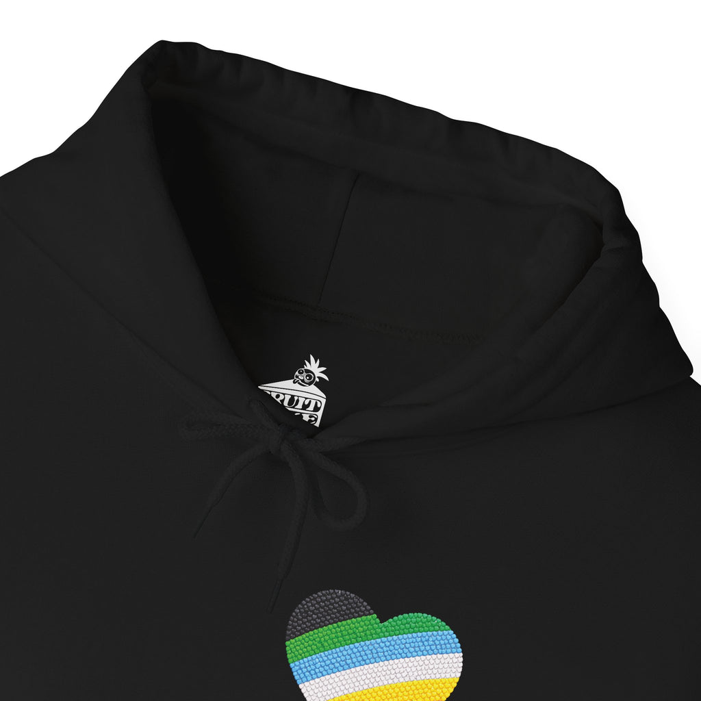 Disability Pride Heart Hoodie | Rainbow Striped Heart Pullover