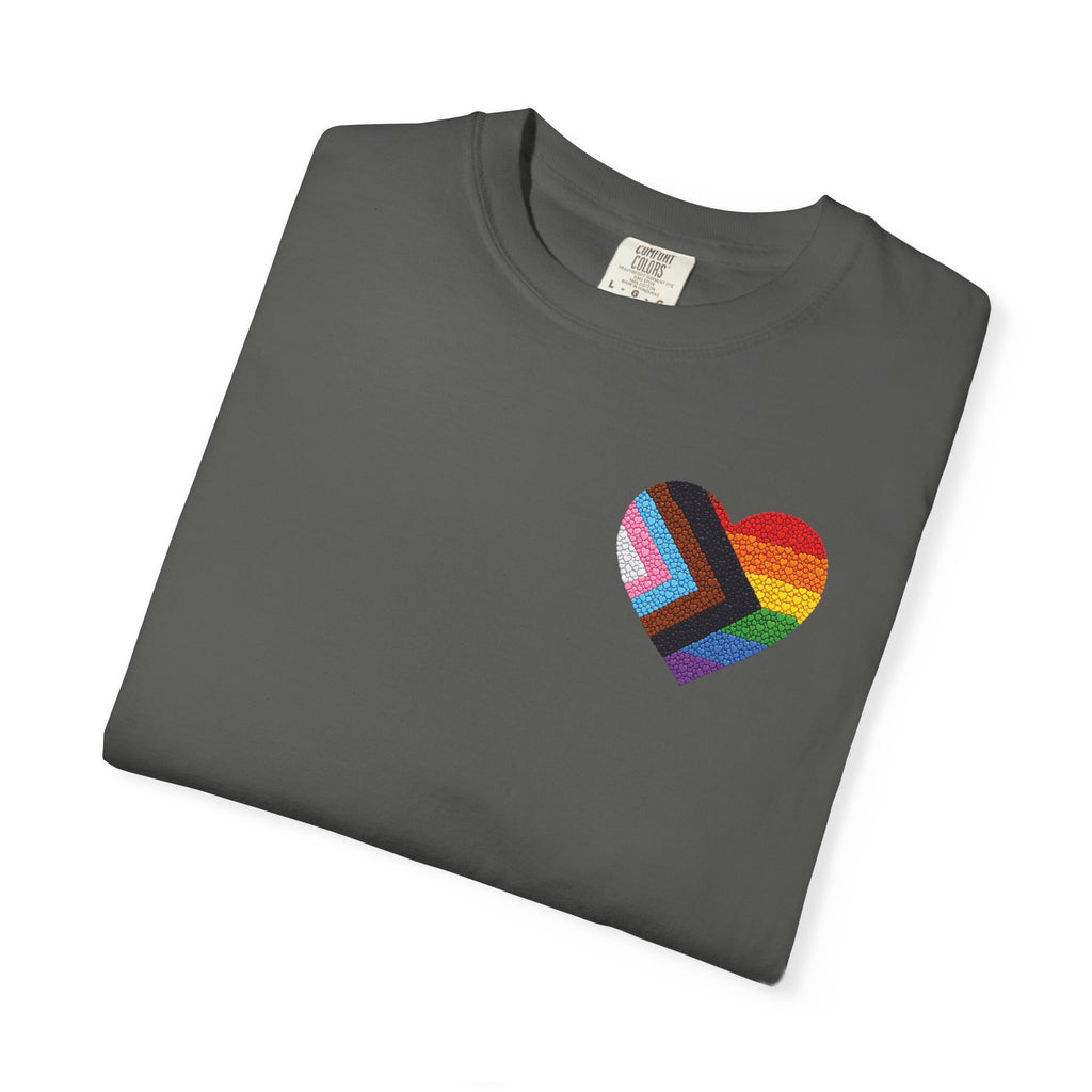 Pride Heart T-Shirt | Rainbow Striped Love Heart Tee