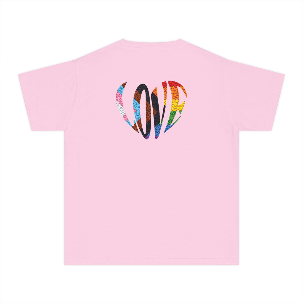 Love Heart Youth Tee | Pride Colors Heart Graphic