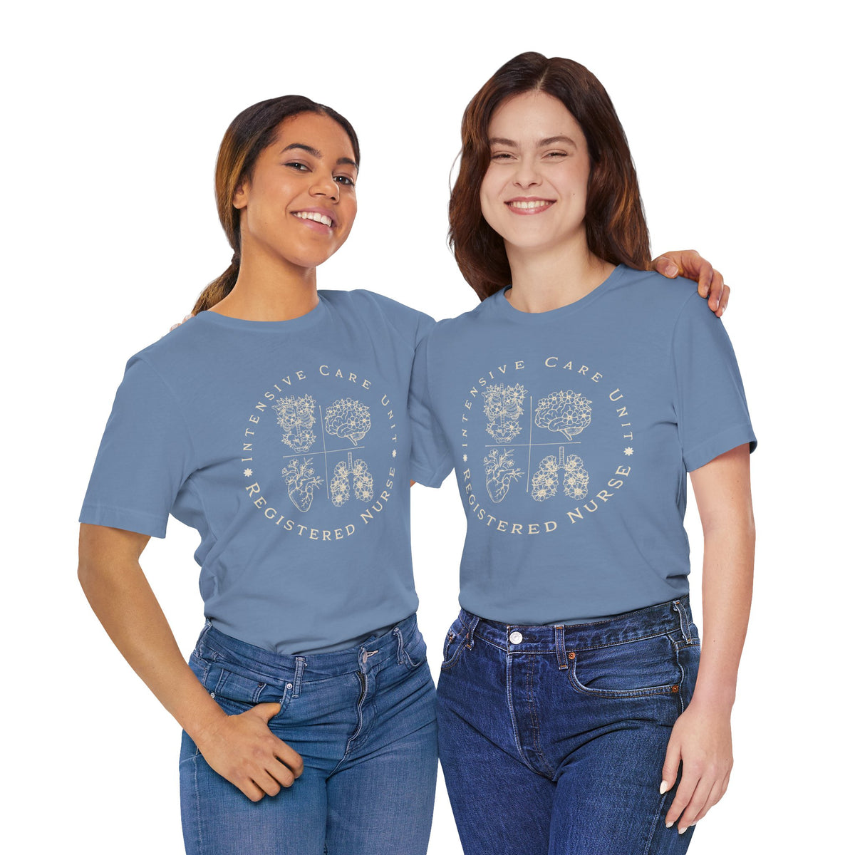 Intensive Care Unit Registered Nurse Tee | Floral Anatomy Illustration