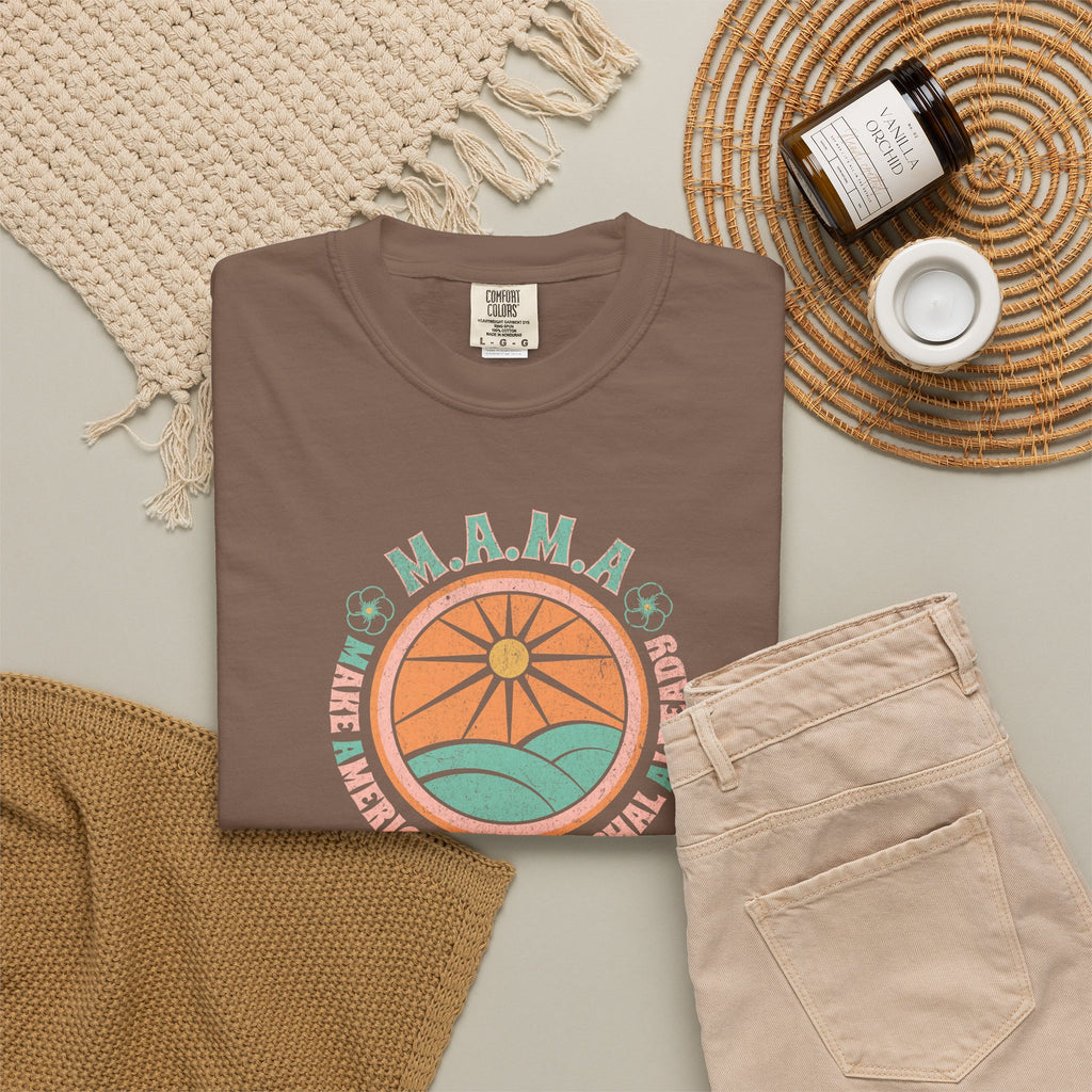 M.A.M.A 'Make America Matriarchal Already' T-Shirt — Retro Sun & Waves Feminist Tee