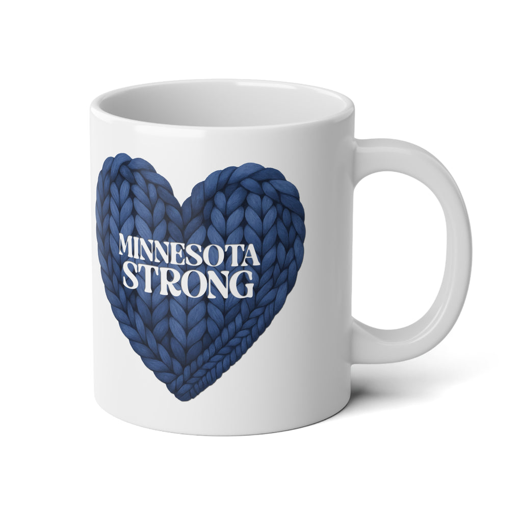 Minnesota Strong heart knit design Mug | 20oz jumbo coffee mug