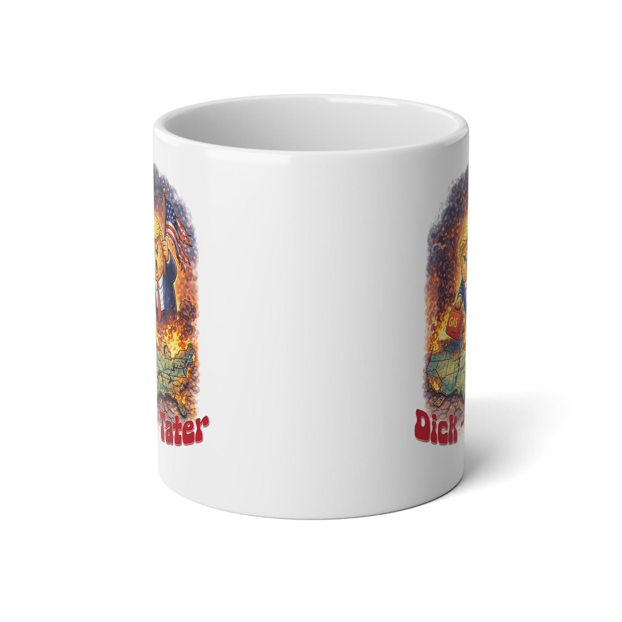 Jumbo Dick Tater US on fire Mug, 20oz