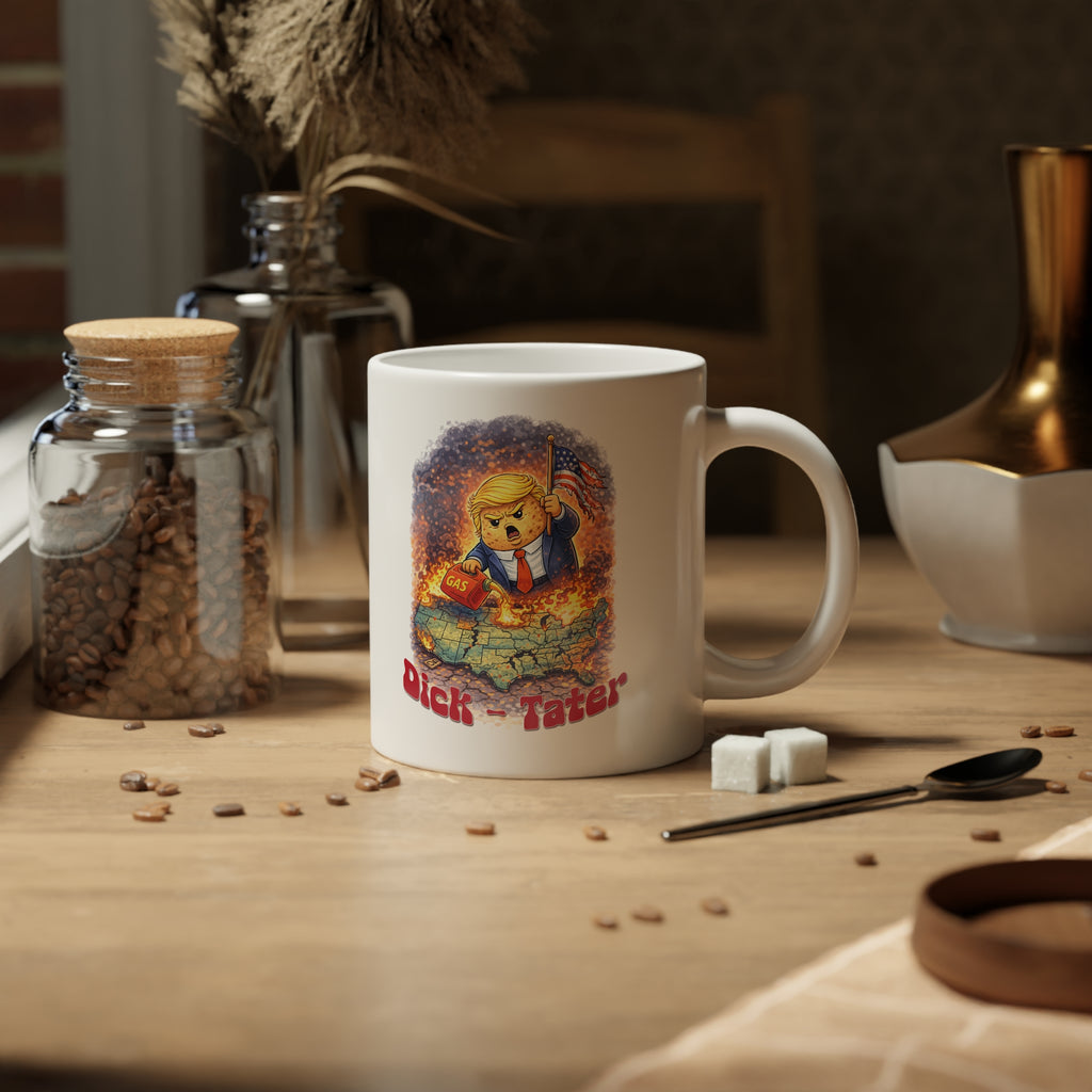 Jumbo Dick Tater US on fire Mug, 20oz