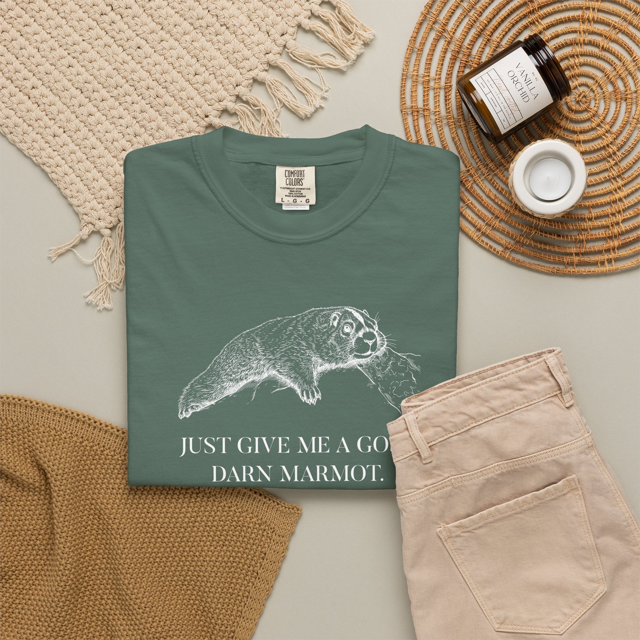 "Give Me A Darn Marmot" Tshirt | Animal Lover Humor Tee