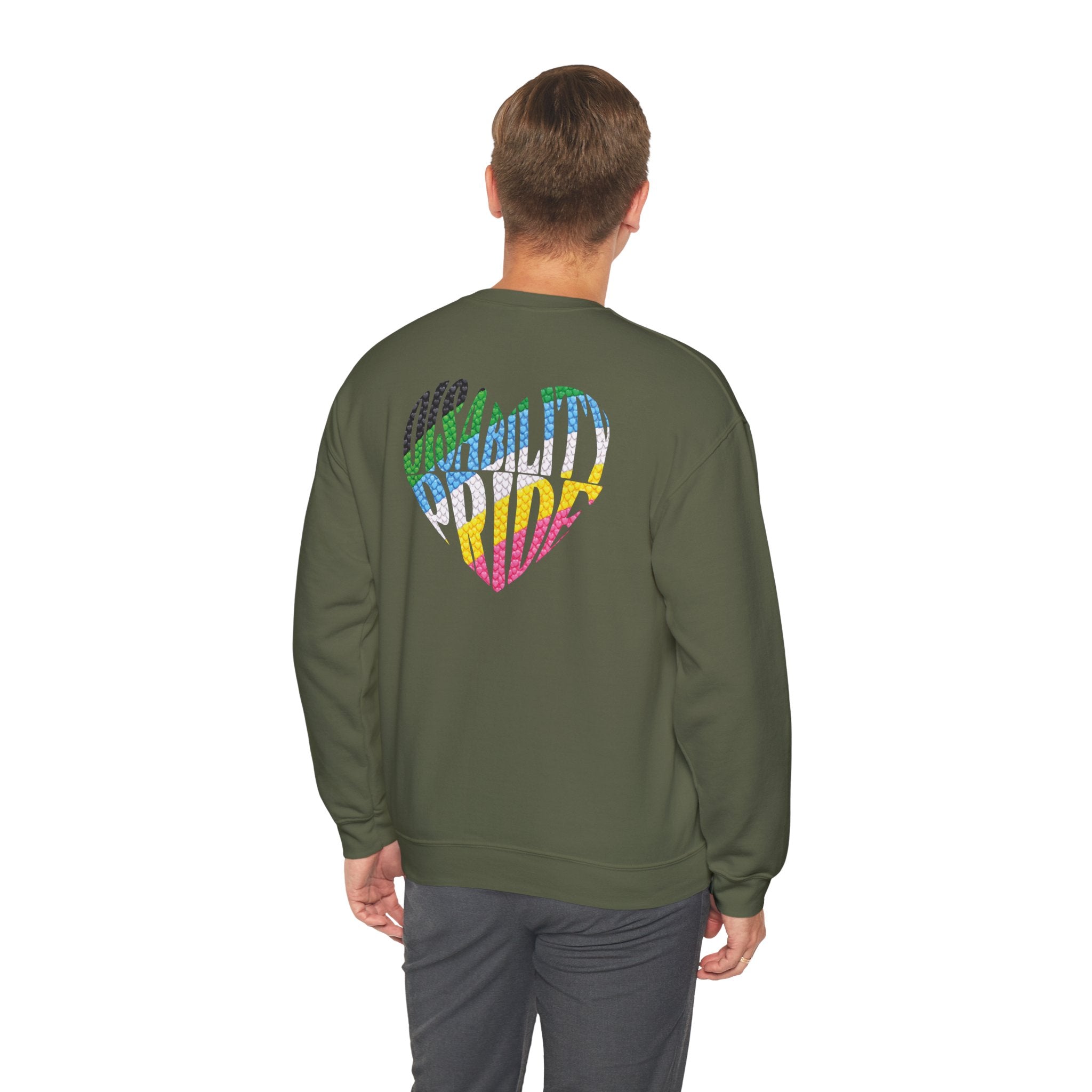 Disability Pride Sweatshirt | Heart Graphic Crewneck