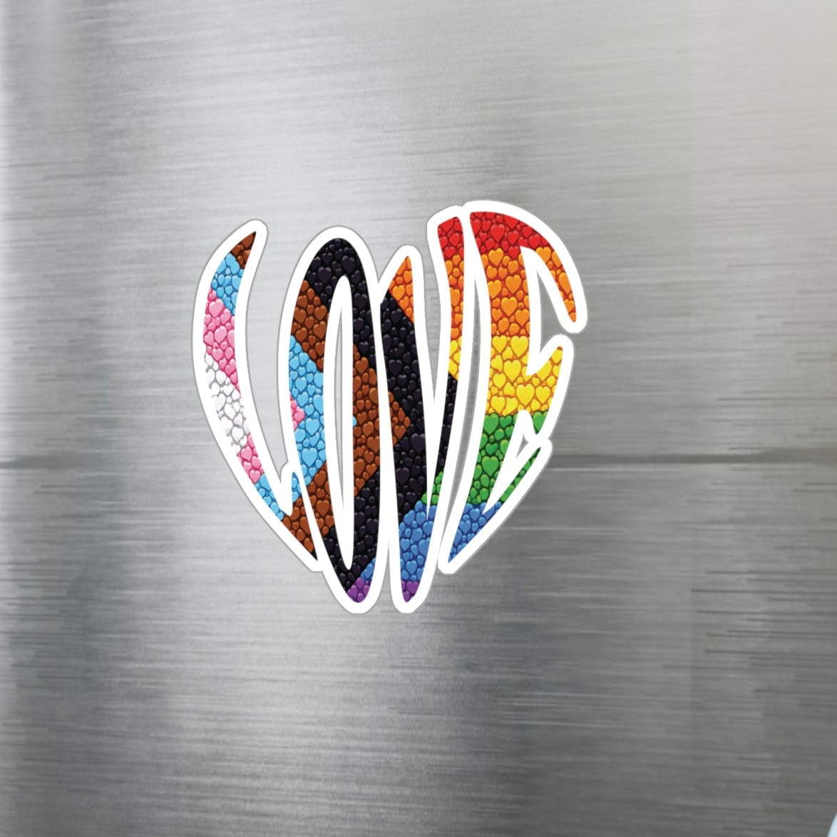 Pride Love Heart Sticker | Kiss-Cut Vinyl Decal