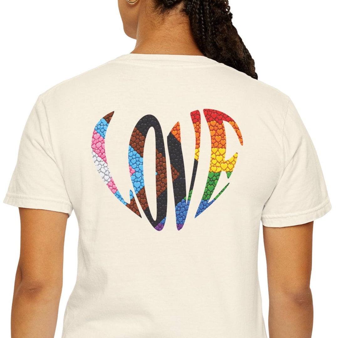 Pride Heart T-Shirt | Rainbow Striped Love Heart Tee