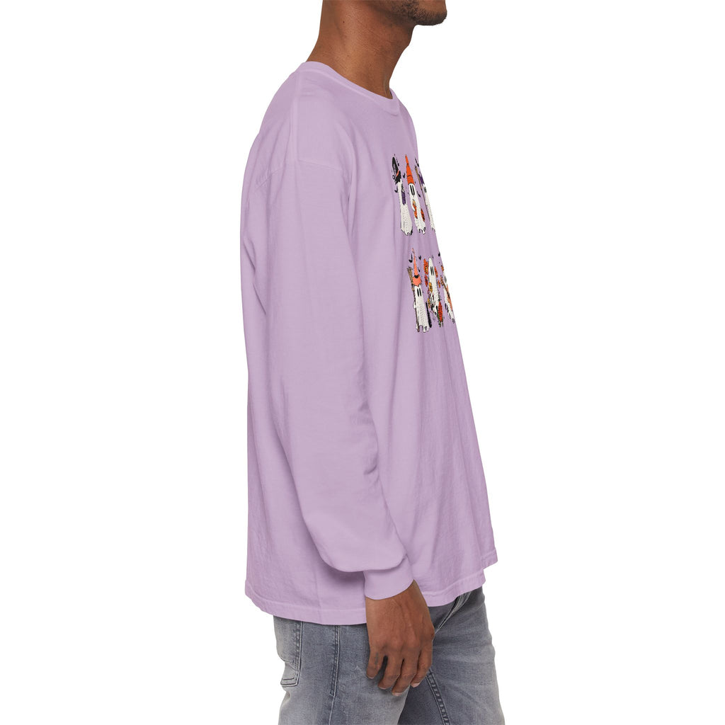 Halloween Ghost Cats Long Sleeve Tshirt | Fun Holiday original design Long Sleeve