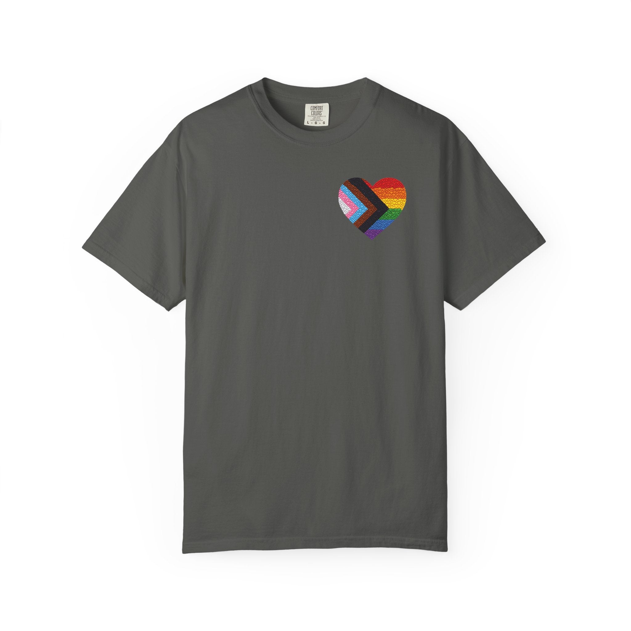 Pride Heart T-Shirt | Rainbow Striped Love Heart Tee