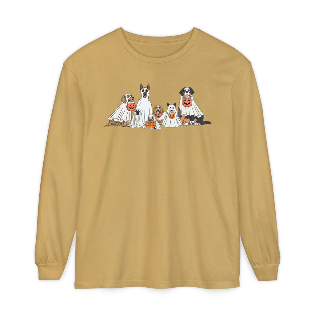 Halloween Ghost Dogs Long Sleeve Tshirt | Fun Holiday original design Long Sleeve